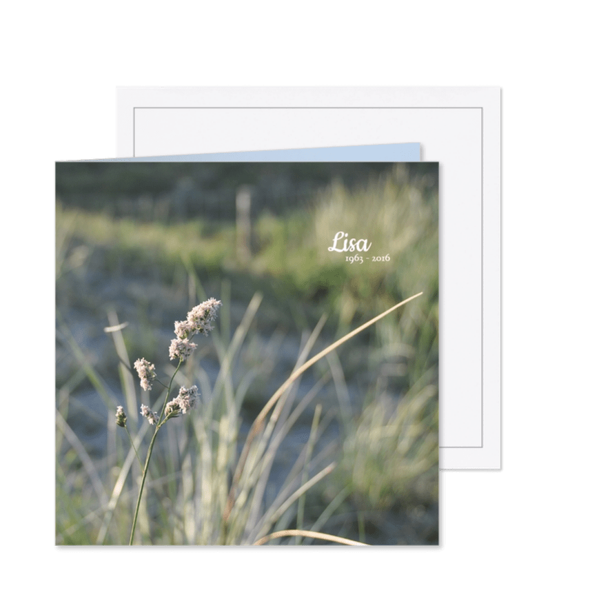 Rouwkaart Duinen helmgras - Kaartimpressie
