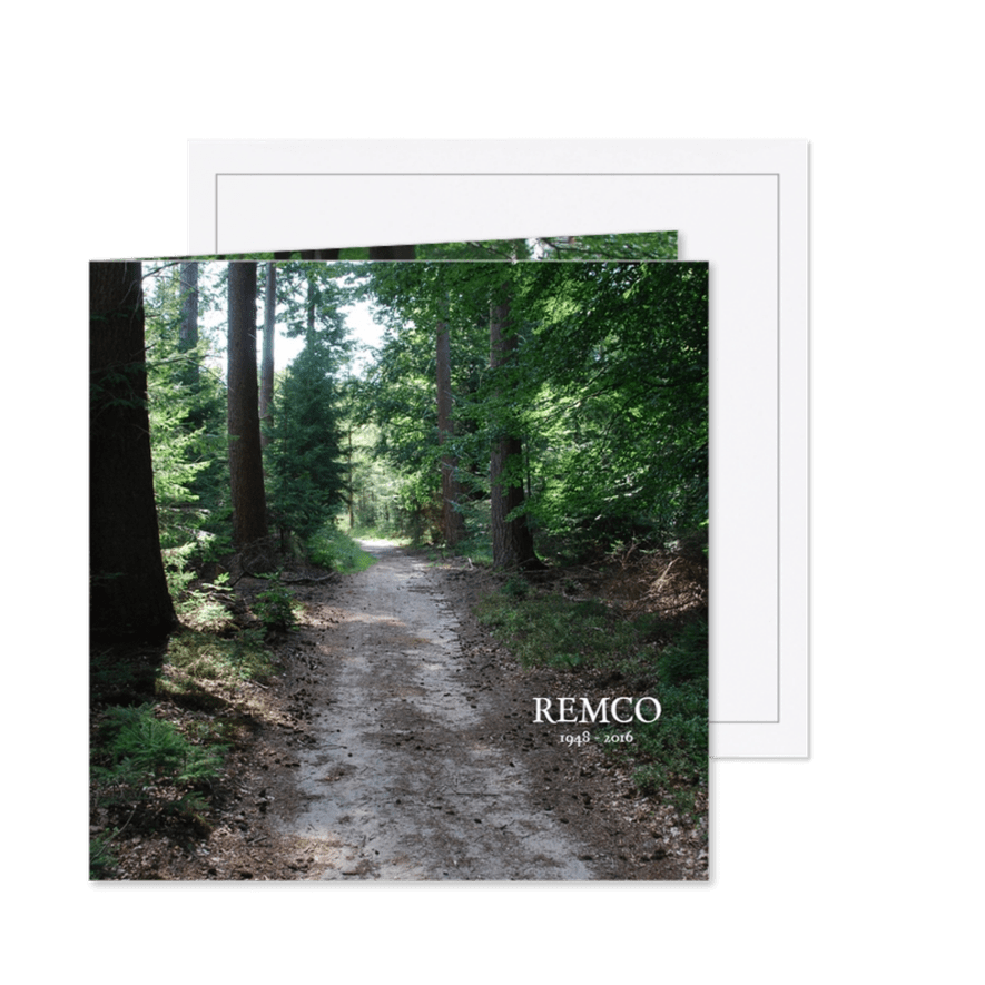 Rouwkaart foto van het bos - Kaartimpressie