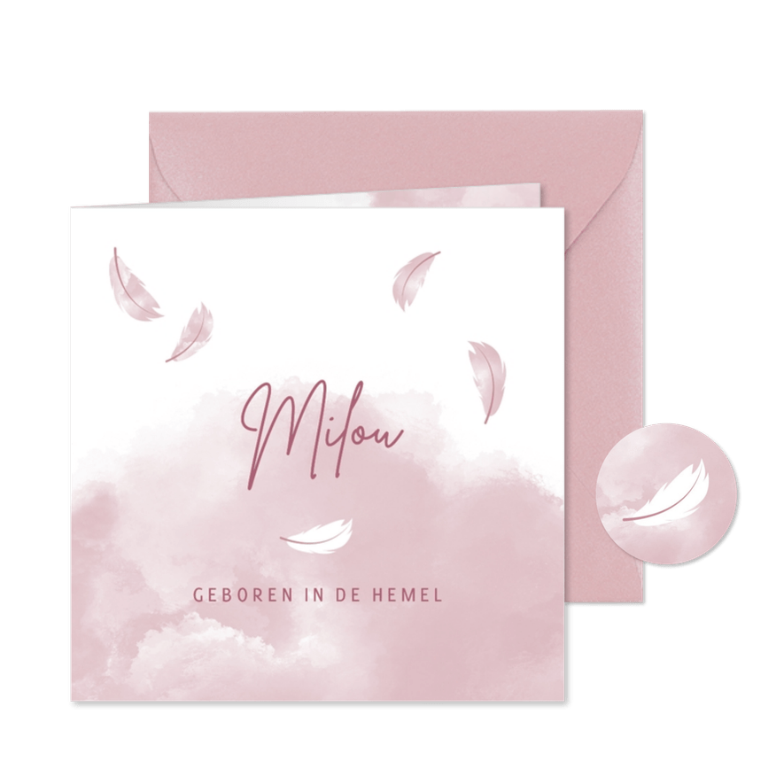 Rouwkaart geboren in de hemel dochter - Kaartimpressie