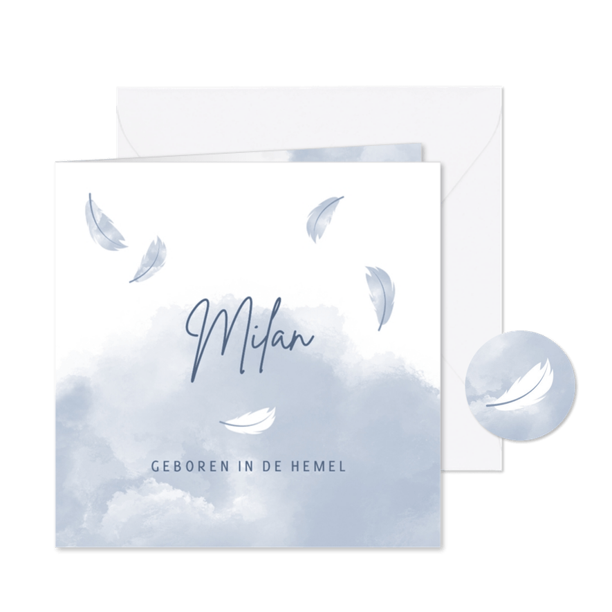 Rouwkaart Geboren in de hemel zoon - Kaartimpressie
