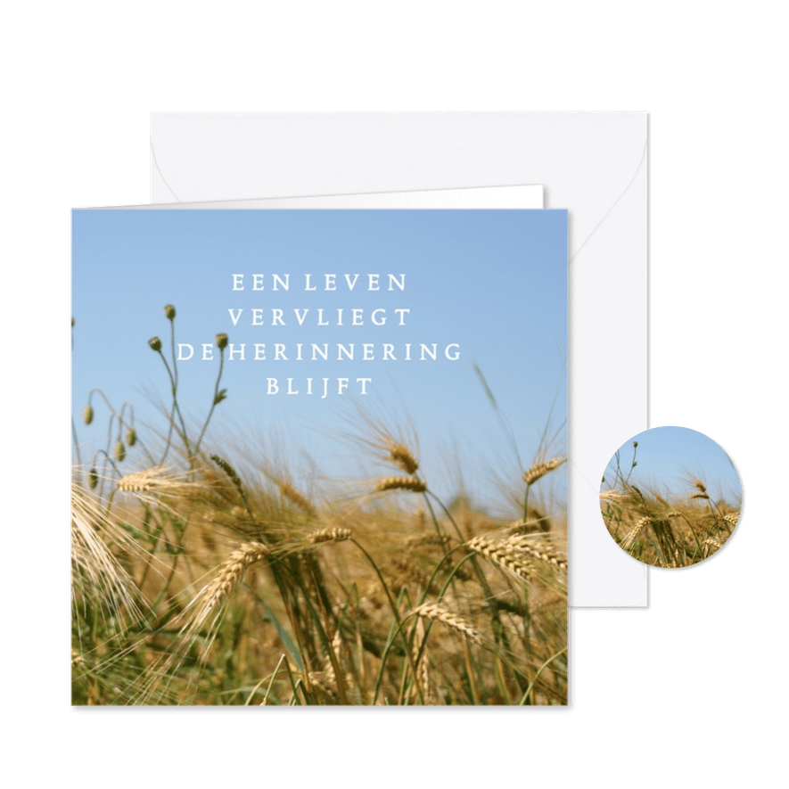 rouwkaart graan - Kaartimpressie