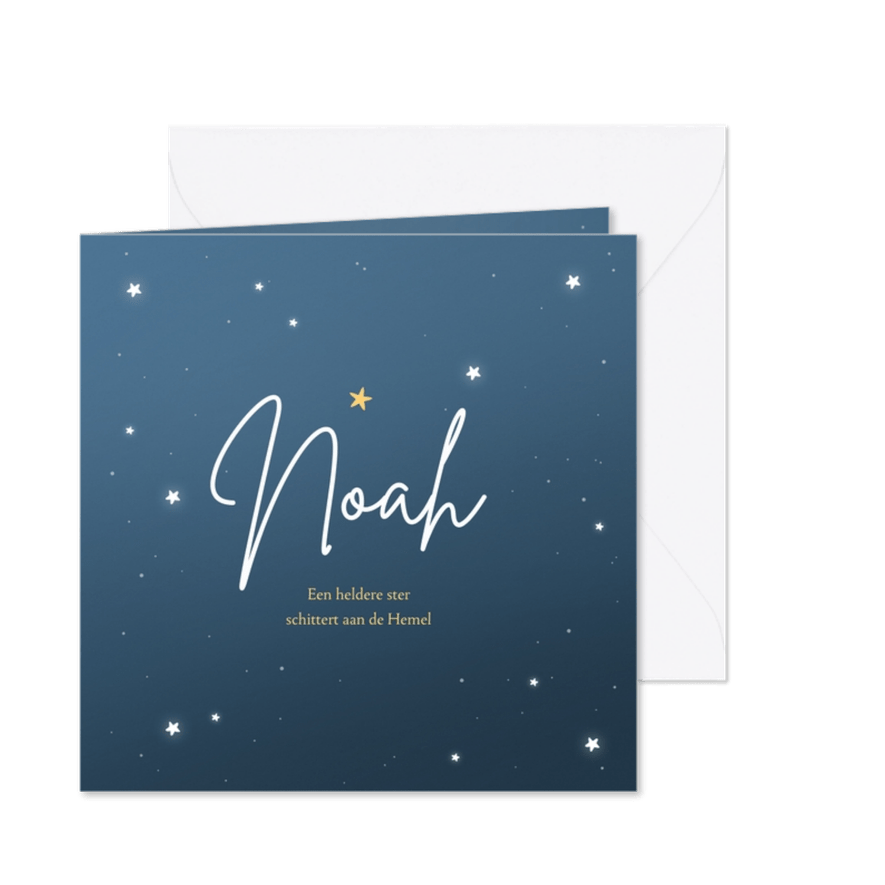 Rouwkaart kindje sterretje hemel - Kaartimpressie