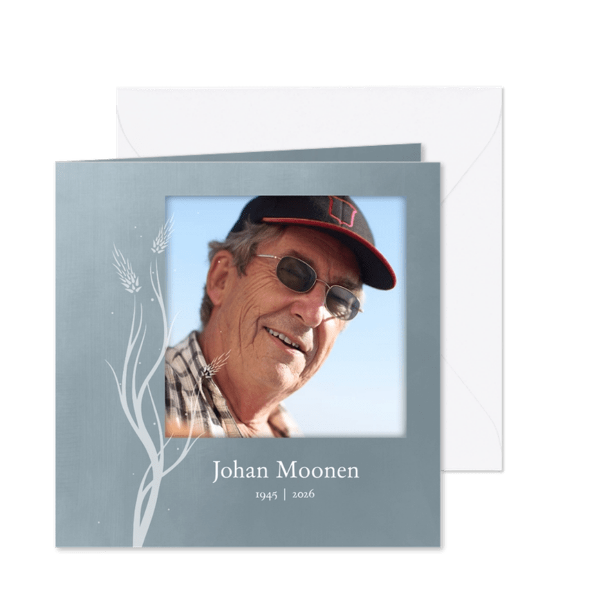 Rouwkaart met bloemranken - Kaartimpressie