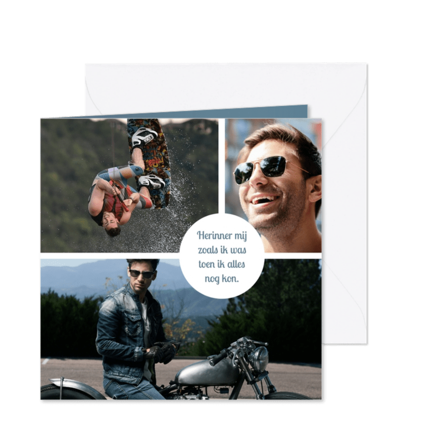 Rouwkaart met fotocollage - Kaartimpressie