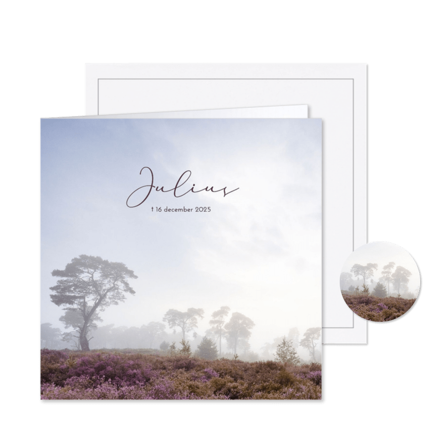 Rouwkaart met heidelandschap - Kaartimpressie