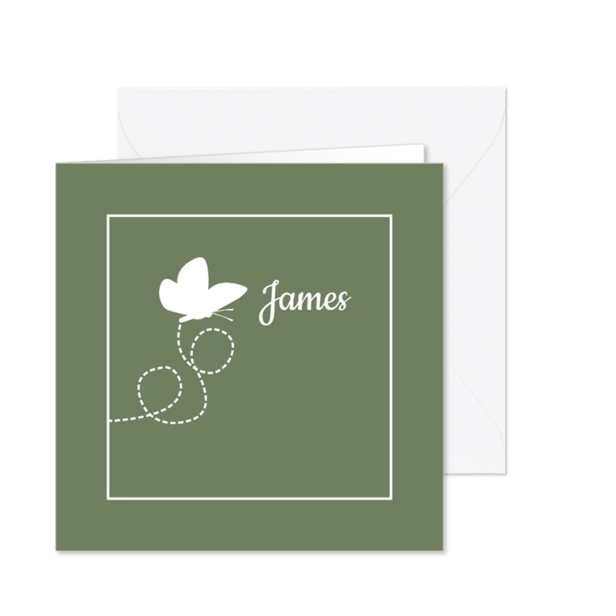 Rouwkaart met vlinder - Kaartimpressie