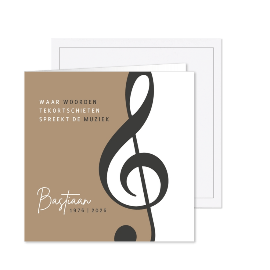 Rouwkaart muziek - Kaartimpressie