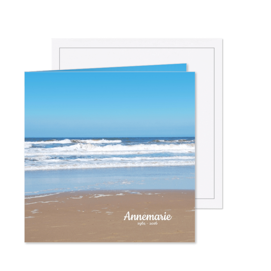 Rouwkaart Noordzee strand - Kaartimpressie