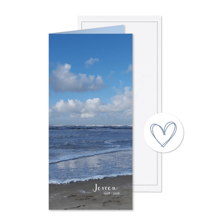 Rouwkaart Noordzeestrand - Kaartimpressie