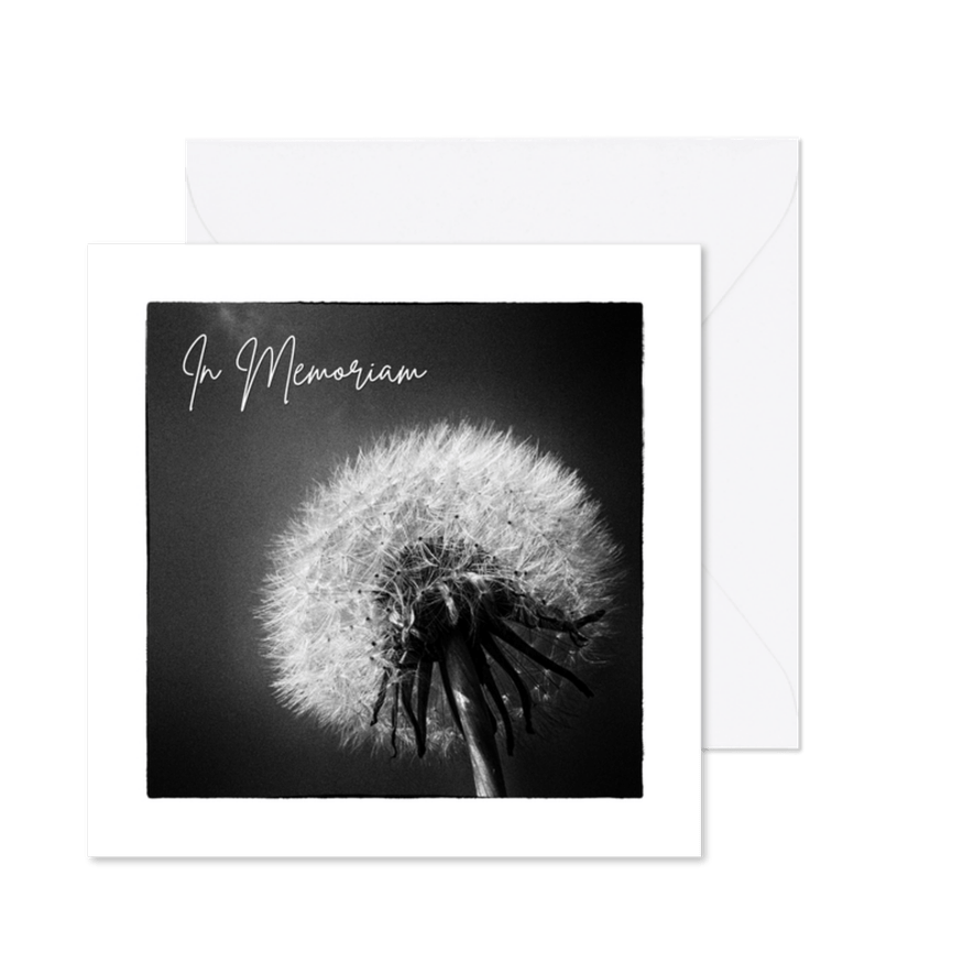 Rouwkaart Paardenbloem ZWW - Kaartimpressie