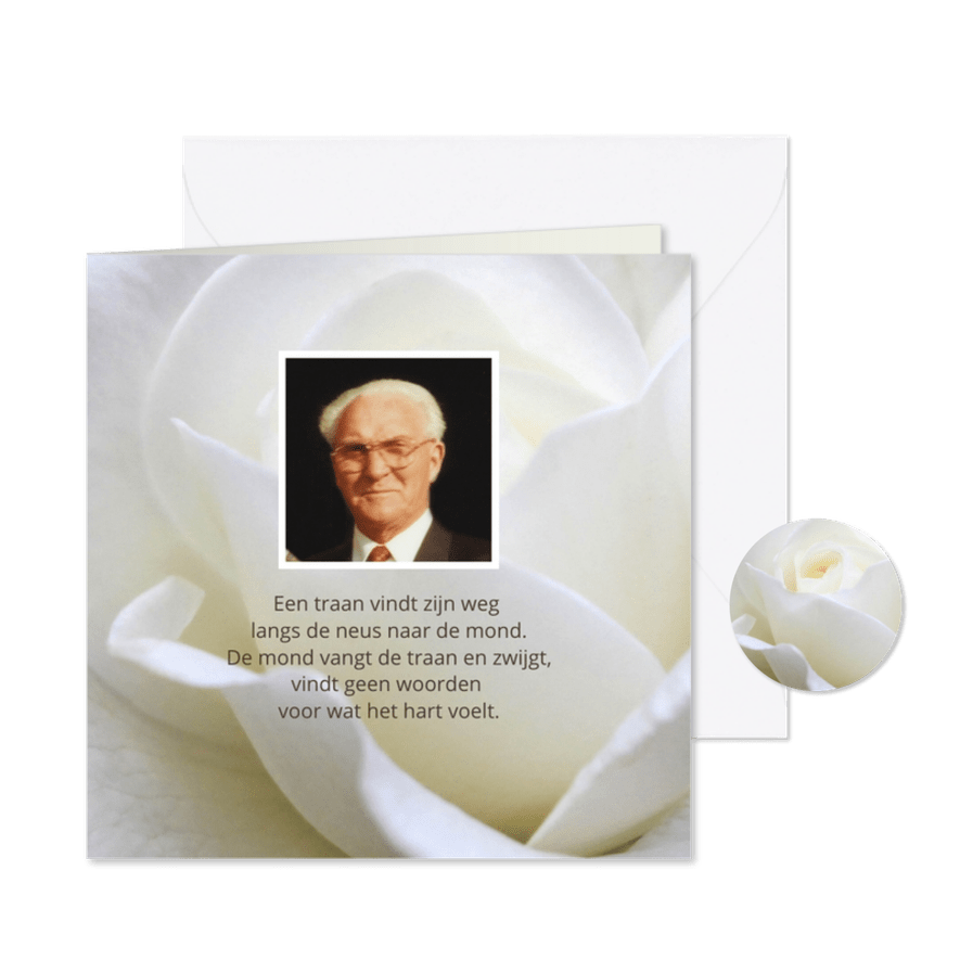 rouwkaart sprakeloos verdriet - Kaartimpressie