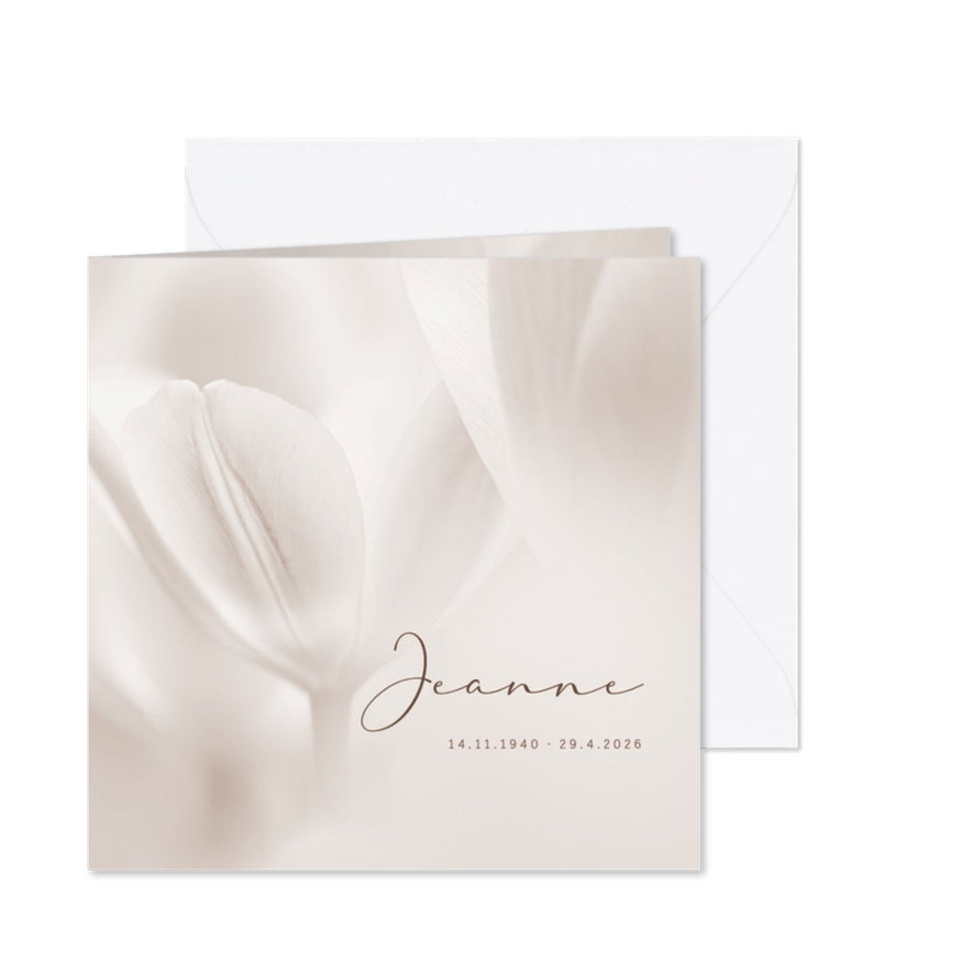 Rouwkaart tulpen - Kaartimpressie