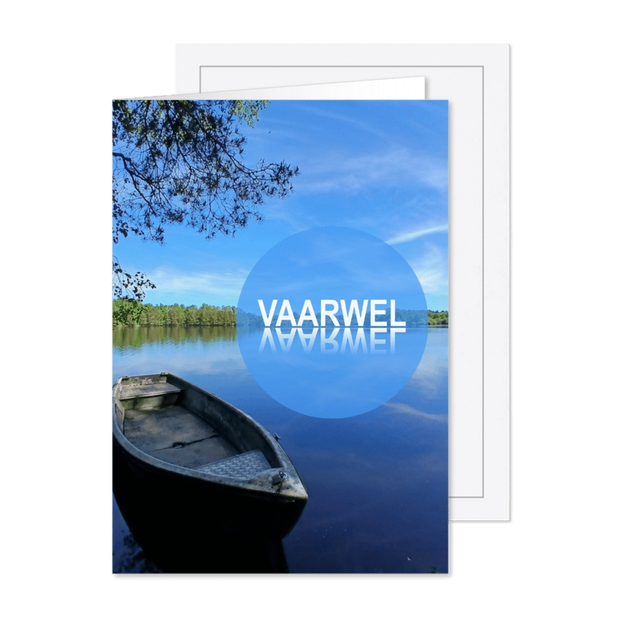 Rouwkaart vaarwel met boot - Kaartimpressie