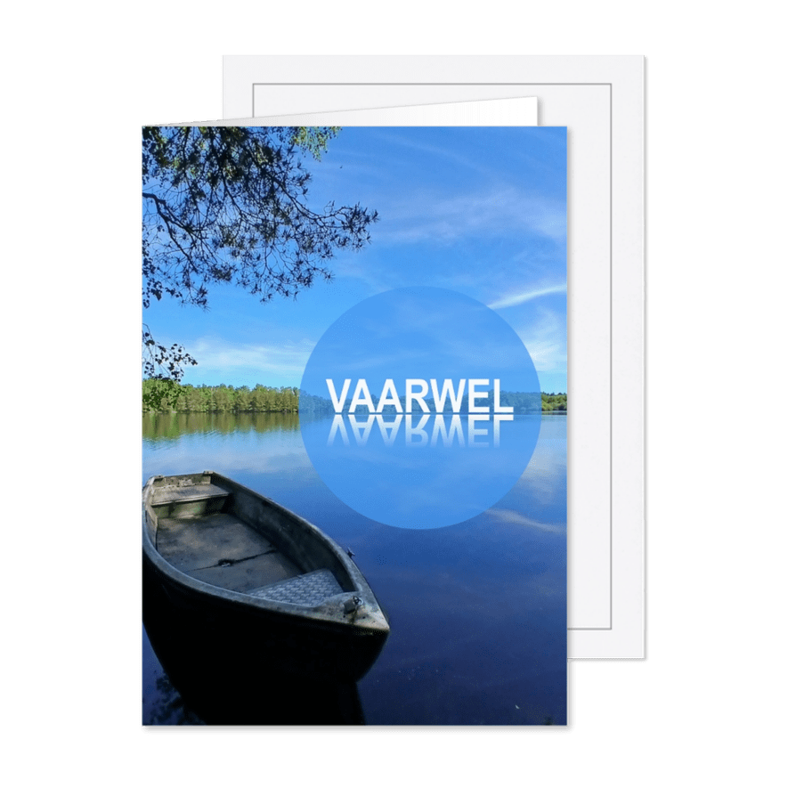 Rouwkaart vaarwel met boot - Kaartimpressie