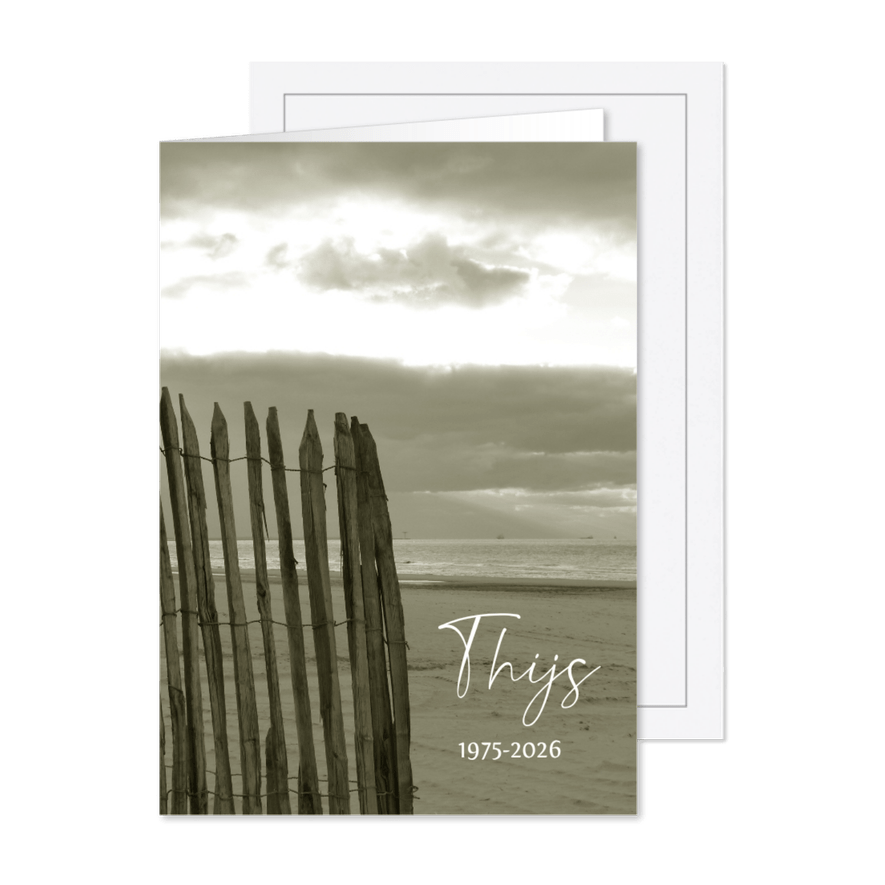 Rouwkaart - Verlaten strand - Kaartimpressie