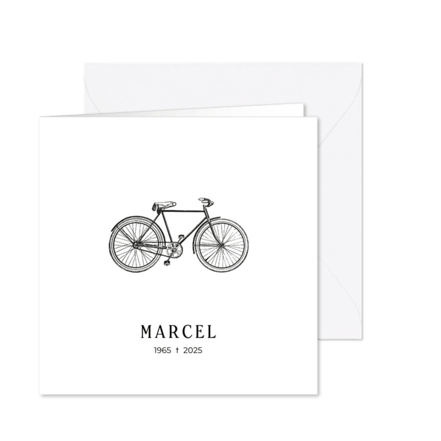 Rouwkaart voor een fiets- of wielren liefhebber - Kaartimpressie