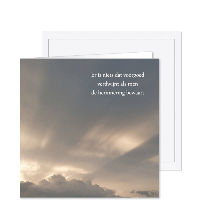 Rouwkaart - Wolken - Kaartimpressie
