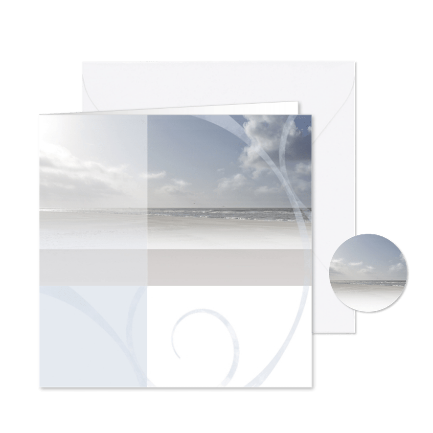 Rouwkaart zee blauw - Kaartimpressie