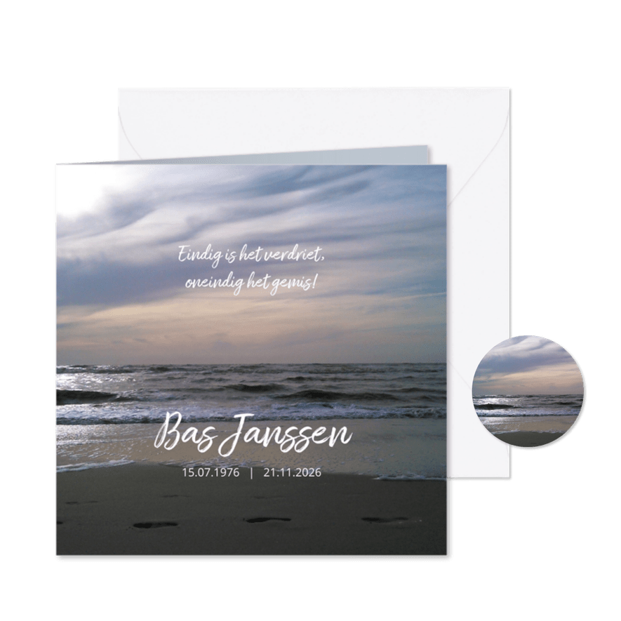 rouwkaart zee - Kaartimpressie