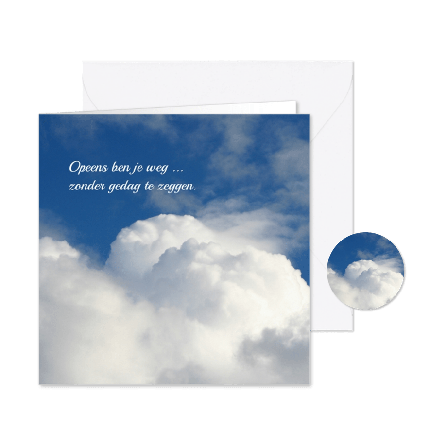 rouwkaart zonder afscheid - Kaartimpressie