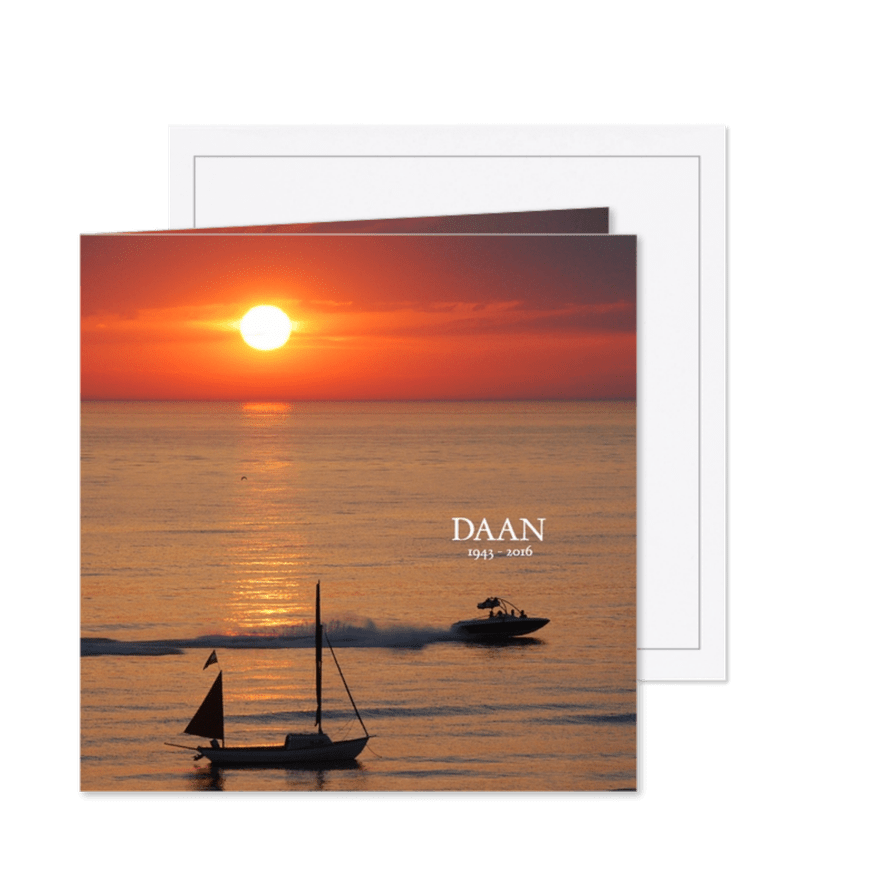Rouwkaart Zonsondergang boten - Kaartimpressie