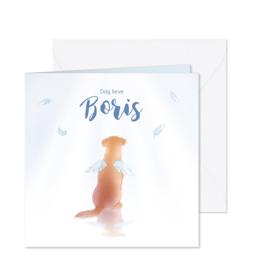 Rouwkaarten hond engel huisdier - Kaartimpressie