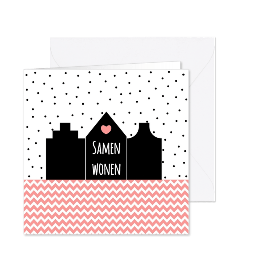 Samenwonen kaartje Huisjes - WW - Kaartimpressie