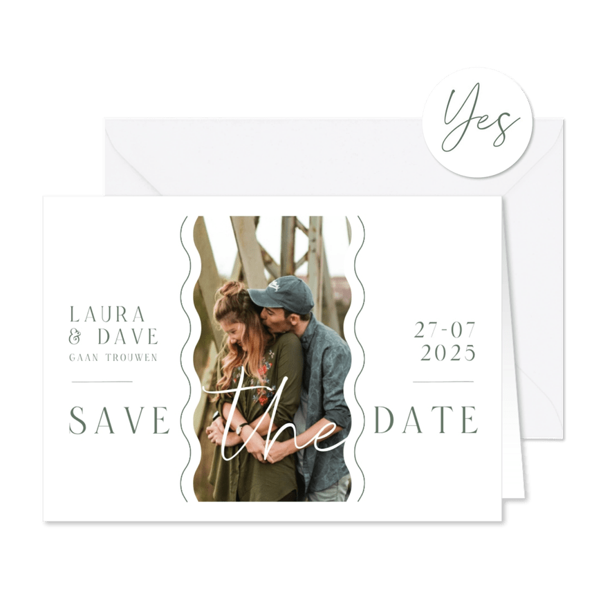 Save the date kaart golf vormen trend foto grafisch - Kaartimpressie