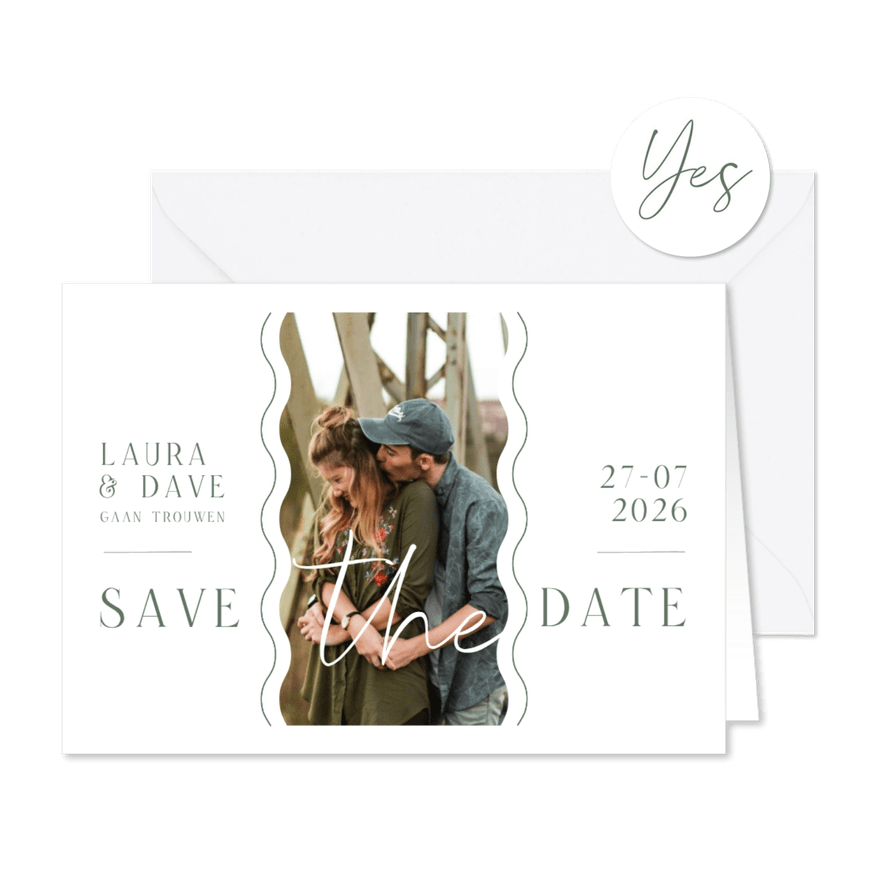 Save the date kaart golf vormen trend foto grafisch - Kaartimpressie