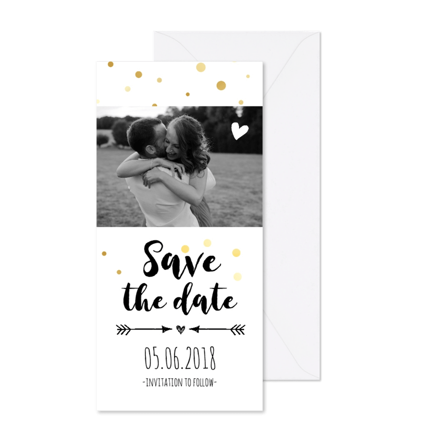 Save the date - langwerpig  - Kaartimpressie