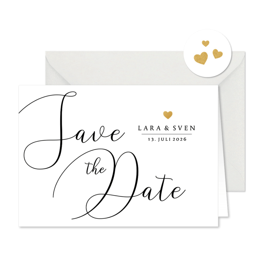 Save the date trouwkaart simpel minimalistisch eenvoudig - Kaartimpressie