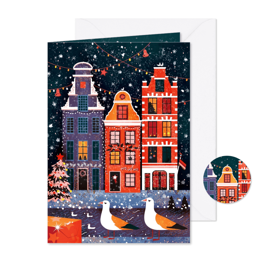 Sfeervol Kerst in Amsterdam kaart - Kaartimpressie