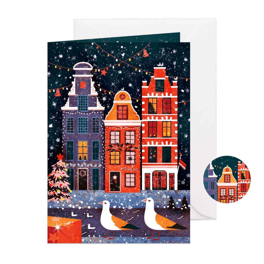 Sfeervol Kerst in Amsterdam kaart - Kaartimpressie