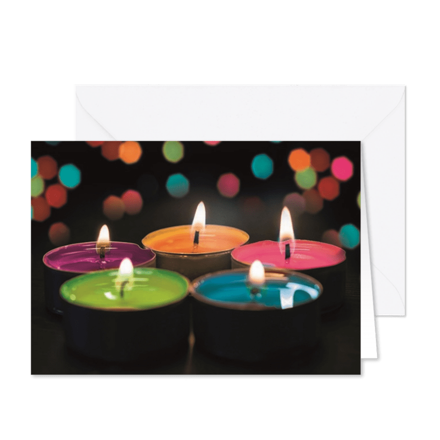 Sfeervolle foto van 5 kaarslichtjes  - Kaartimpressie