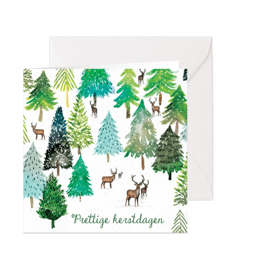 Sfeervolle kerstkaart met winter illustratie - Kaartimpressie