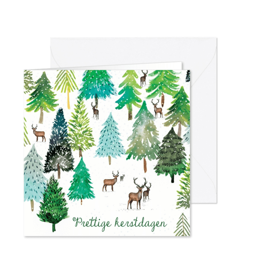 Sfeervolle kerstkaart met winter illustratie - Kaartimpressie