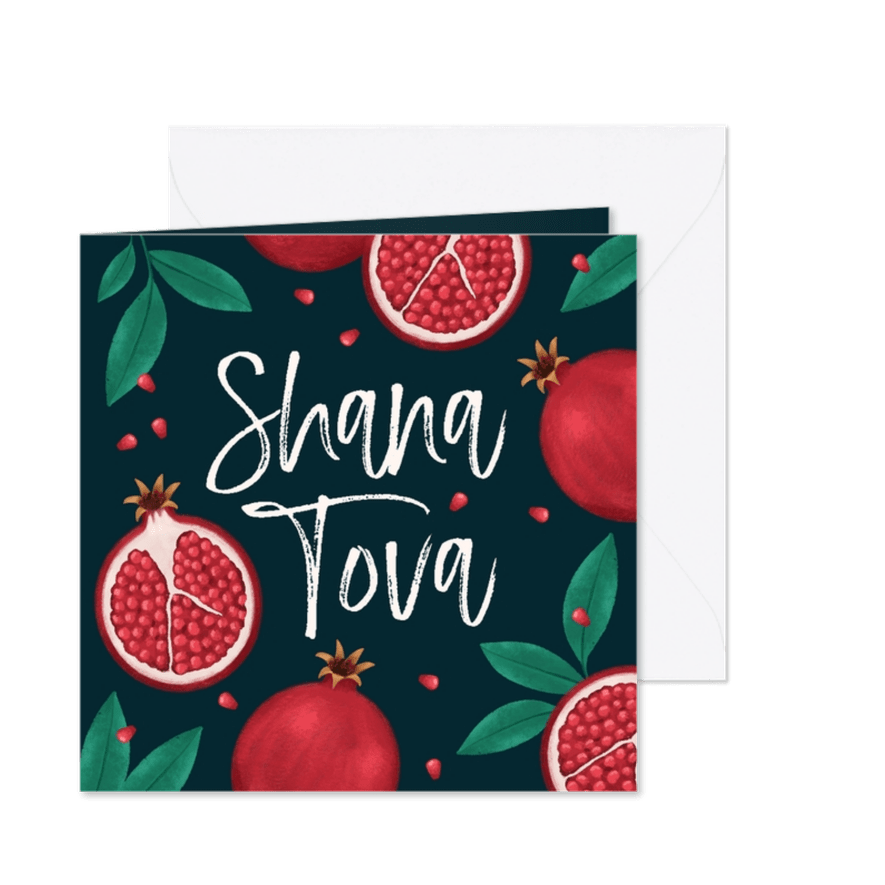 Shana Tova wenskaart granaatappel illustratie Joods - Kaartimpressie