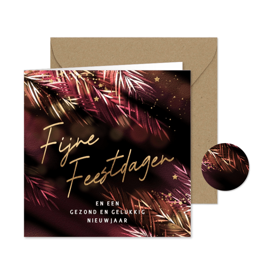 Sjieke nieuwjaarskaart sprankelende kersttakken - Kaartimpressie