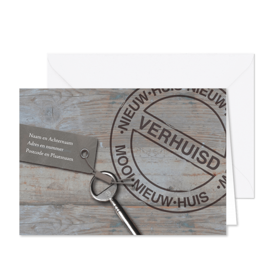 Sloophout sleutel en stempel - Kaartimpressie