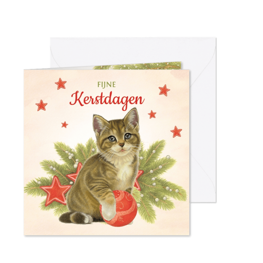 Speelse kerstkaart met sterretjes - Kaartimpressie