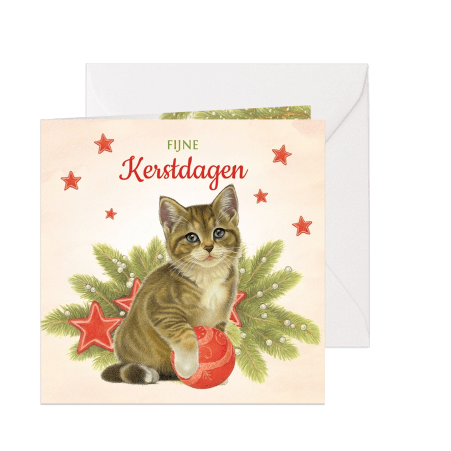 Speelse kerstkaart met sterretjes - Kaartimpressie