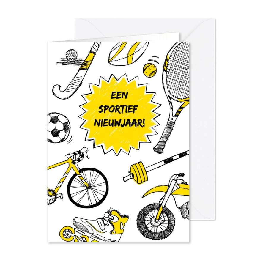 Sportieve nieuwjaarskaart - Kaartimpressie