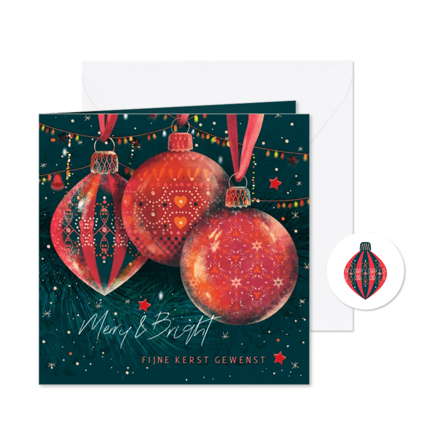 Sprankelende Kerskaart in het Engels en in het Nederlands - Kaartimpressie
