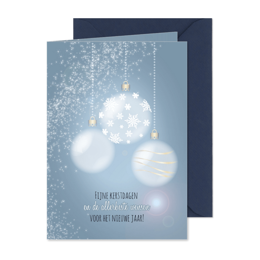 Sprankelende kerst blauw - Kaartimpressie