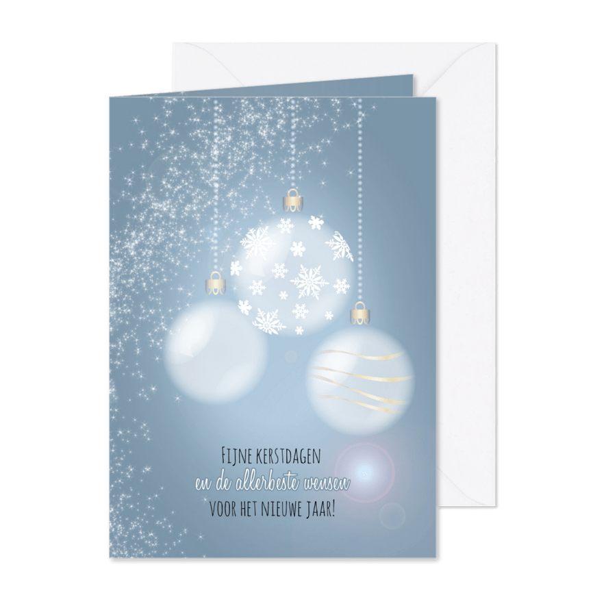 Sprankelende kerst blauw - Kaartimpressie