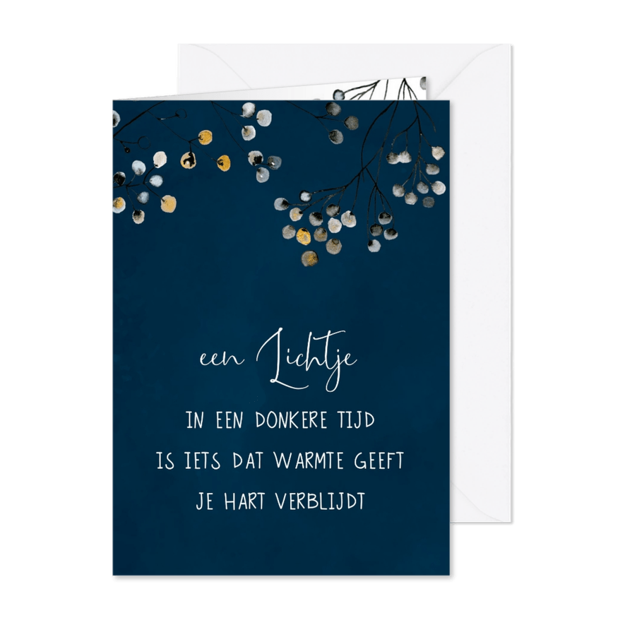 Sterkte-kerstkaart lichtje in een donkere tijd - Kaartimpressie