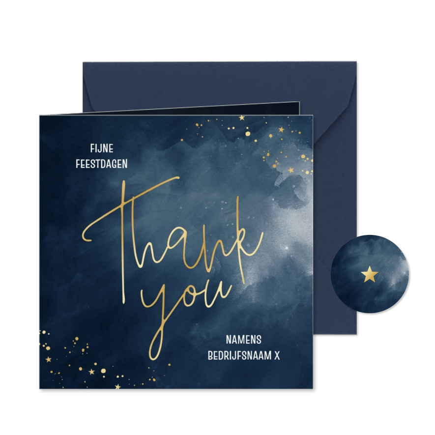 Stijlvol en zakelijk kerstkaart thank you - Kaartimpressie