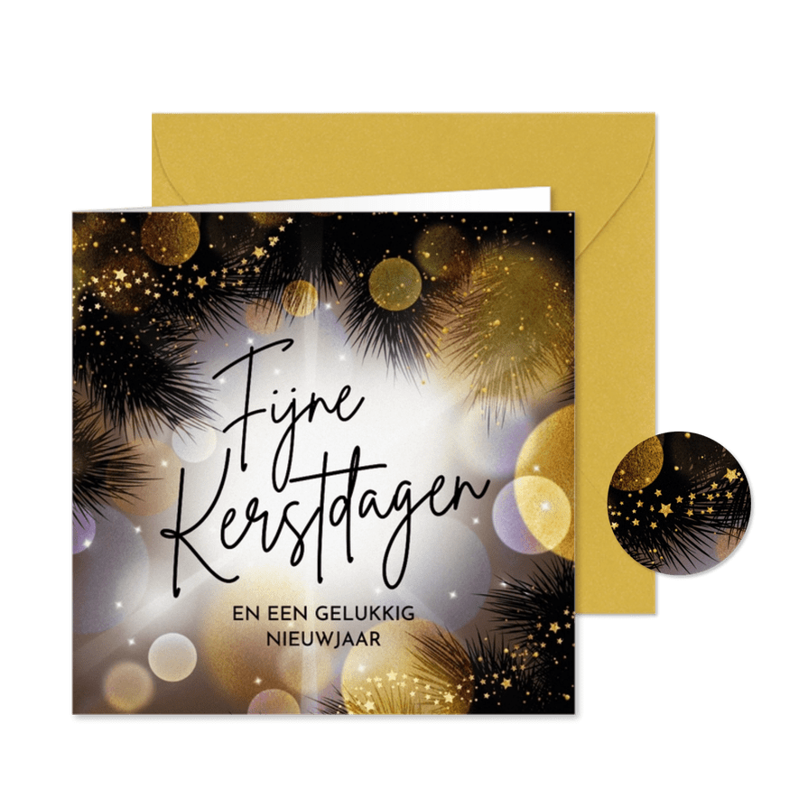 Stijlvol kerstkaartje met kerst licht - Kaartimpressie