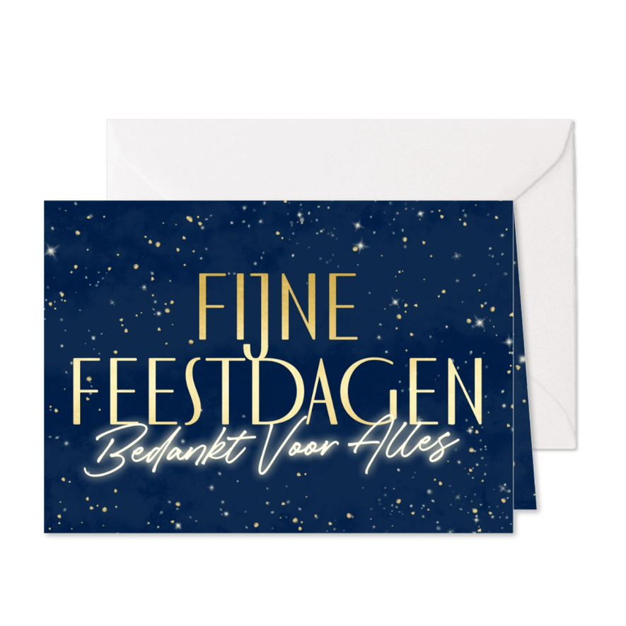 Stijlvol kerstkaartje zakelijk bedankt sterrenhemel neon - Kaartimpressie