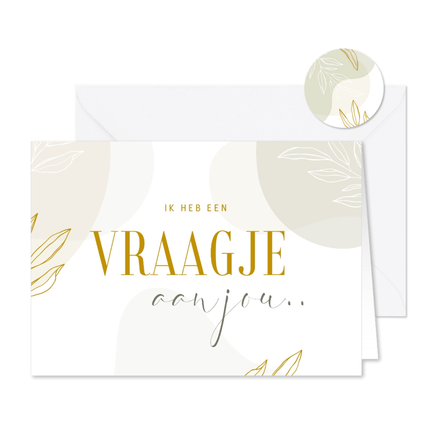 Stijlvolle kaart met lijntekening van bladeren - Kaartimpressie